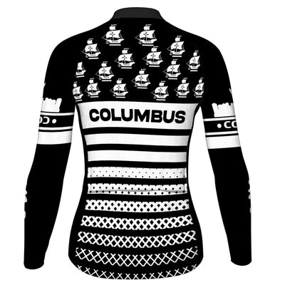 Customized Columbus Women's Thermal Fleece Cycling Jersey Long Sleeve