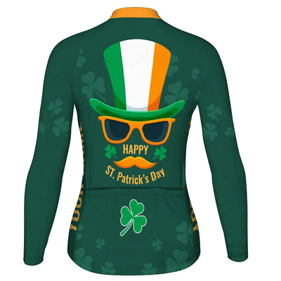 Customized Patrick's Day Women's Thermal Fleece Cycling Jersey Long Sleeve