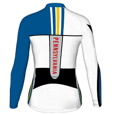 Customized Pennsylvania Women's Winter Thermal Fleece Cycling Jersey Long Sleeve