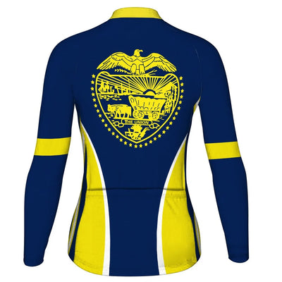 Customized Oregon Women's Winter Thermal Fleece Cycling Jersey Long Sleeve