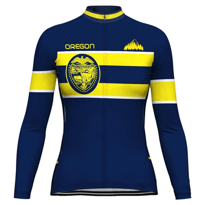 Customized Oregon Women's Winter Thermal Fleece Cycling Jersey Long Sleeve