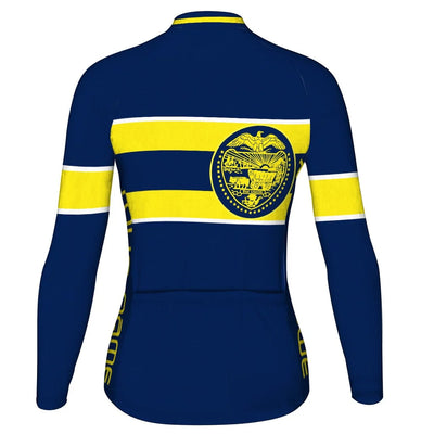 Customized Oregon Women's Winter Thermal Fleece Cycling Jersey Long Sleeve