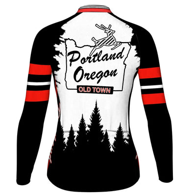 Customized Oregon Women's Winter Thermal Fleece Cycling Jersey Long Sleeve