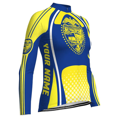 Customized Oregon Women's Winter Thermal Fleece Cycling Jersey Long Sleeve