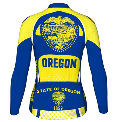 Customized Oregon Women's Winter Thermal Fleece Cycling Jersey Long Sleeve