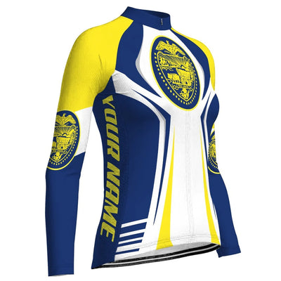 Customized Oregon Women's Winter Thermal Fleece Cycling Jersey Long Sleeve