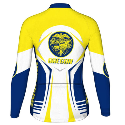 Customized Oregon Women's Winter Thermal Fleece Cycling Jersey Long Sleeve