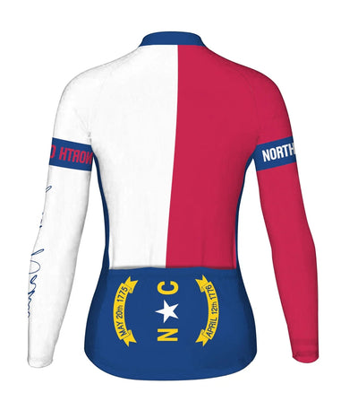 Personalized North Carolina Women's Winter Thermal Fleece Cycling Jersey Long Sleeve