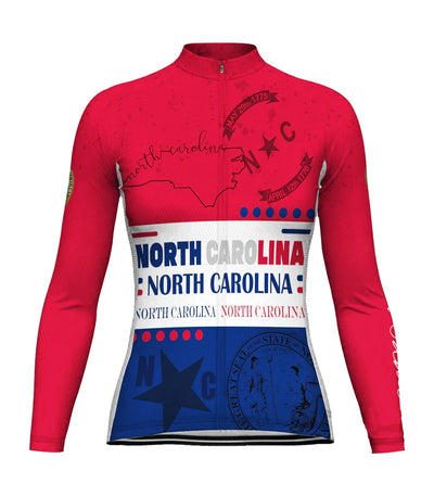 Personalized North Carolina Women's Winter Thermal Fleece Cycling Jersey Long Sleeve
