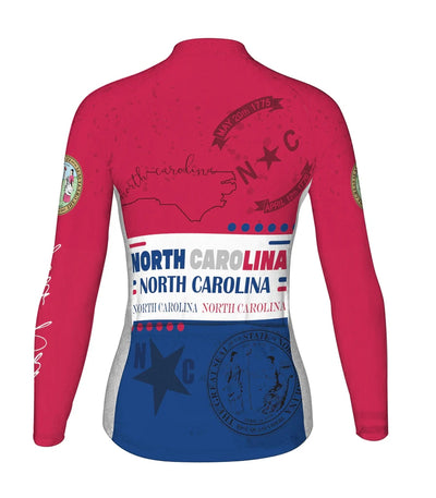 Personalized North Carolina Women's Winter Thermal Fleece Cycling Jersey Long Sleeve