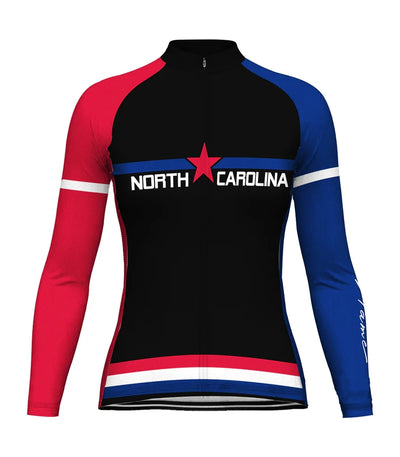 Personalized North Carolina Women's Winter Thermal Fleece Cycling Jersey Long Sleeve