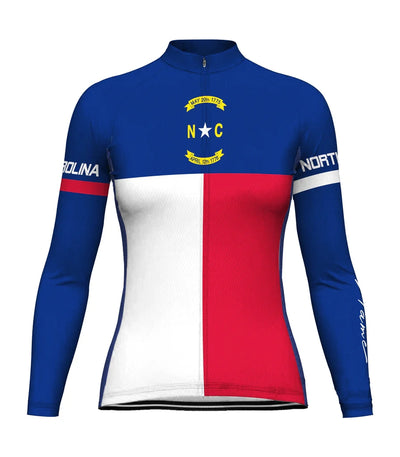 Personalized North Carolina Women's Winter Thermal Fleece Cycling Jersey Long Sleeve