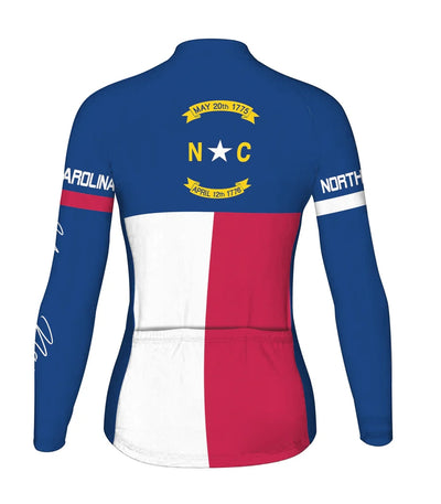 Personalized North Carolina Women's Winter Thermal Fleece Cycling Jersey Long Sleeve