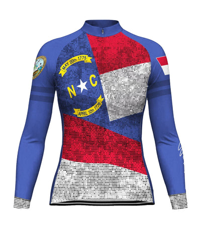 Personalized North Carolina Women's Winter Thermal Fleece Cycling Jersey Long Sleeve