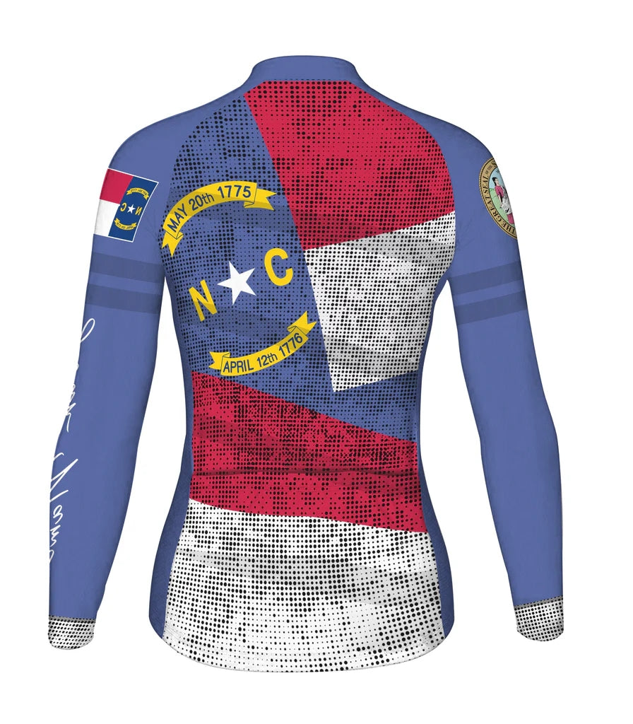 Personalized North Carolina Women's Winter Thermal Fleece Cycling Jersey Long Sleeve