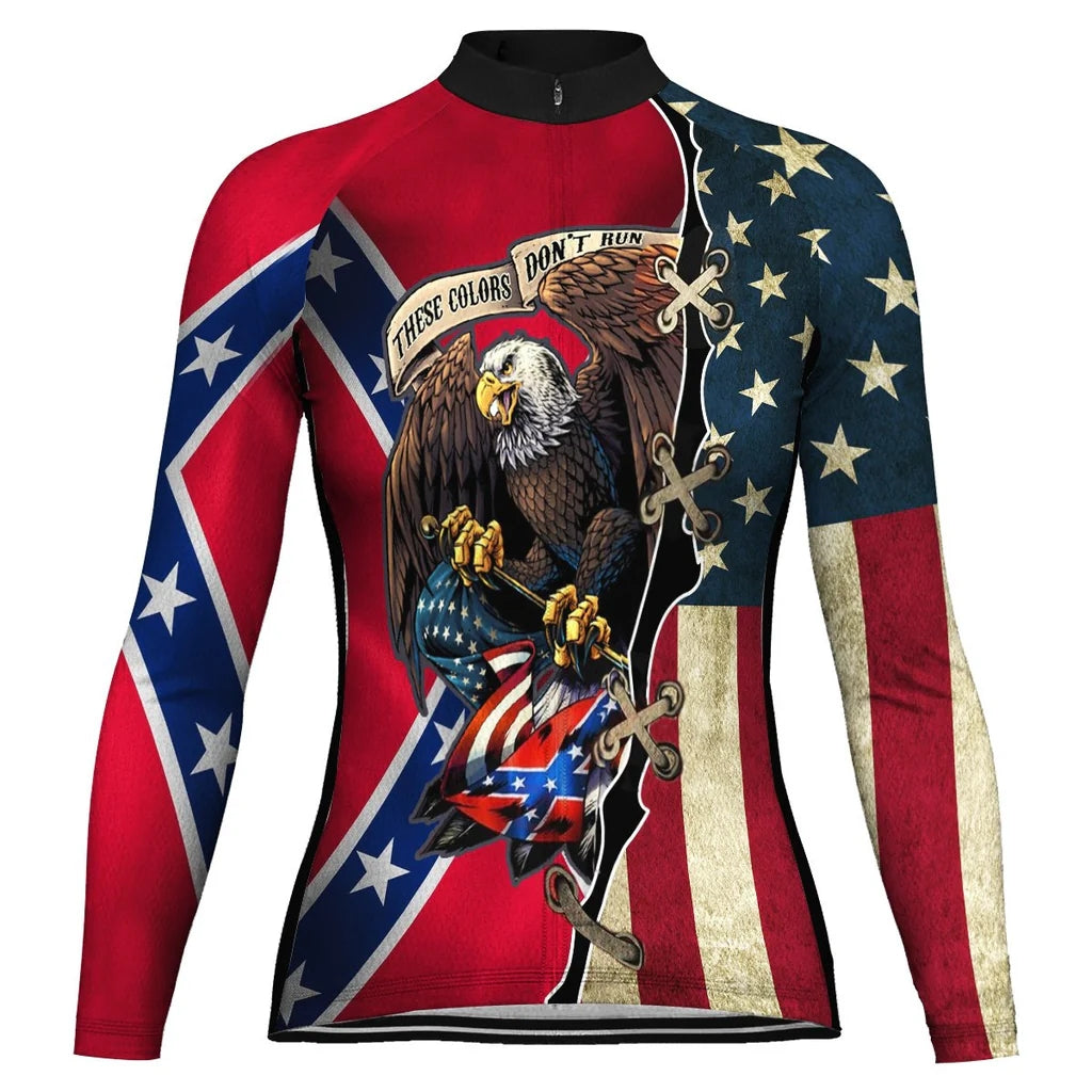 Personalized Red Neck Women's Winter Thermal Fleece Cycling Jersey Long Sleeve