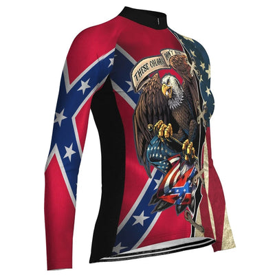 Personalize Red Neck Women's Cycling Jersey Long Sleeve