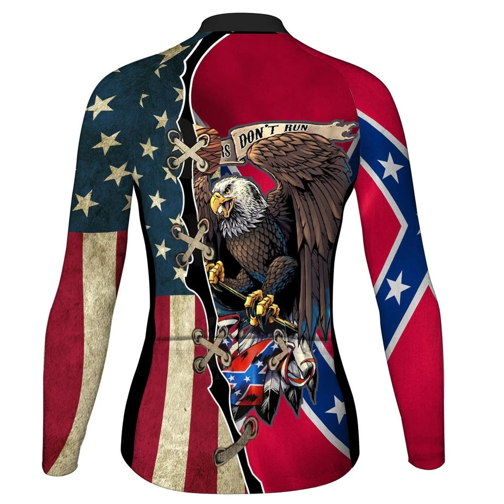 Personalized Red Neck Women's Winter Thermal Fleece Cycling Jersey Long Sleeve