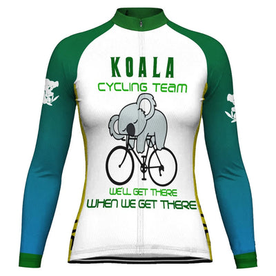 Personalized Koala Women's Winter Thermal Fleece Cycling Jersey Long Sleeve