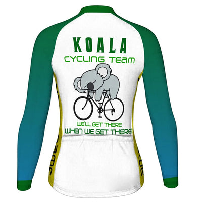 Personalized Koala Women's Winter Thermal Fleece Cycling Jersey Long Sleeve