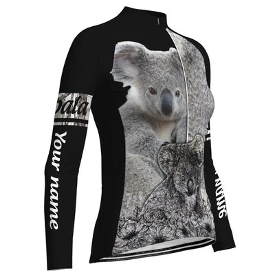 Personalized Koala Women's Winter Thermal Fleece Cycling Jersey Long Sleeve