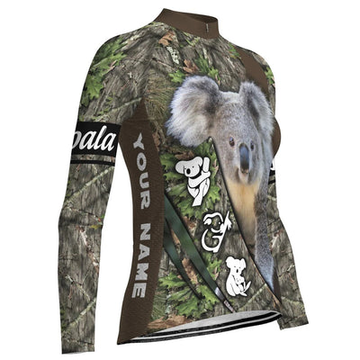 Personalized Koala Women's Winter Thermal Fleece Cycling Jersey Long Sleeve