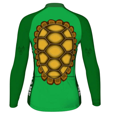 Personalized Turtle Women's Winter Thermal Fleece Cycling Jersey Long Sleeve
