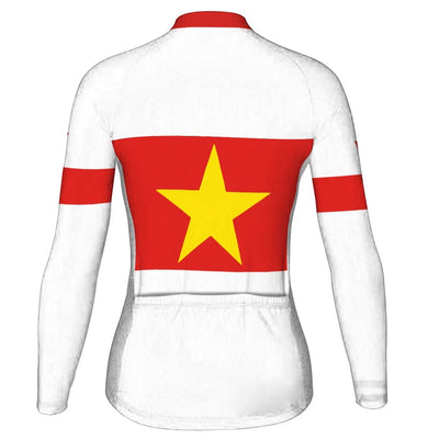 Personalized Vietnam Women's Winter Thermal Fleece Cycling Jersey Long Sleeve