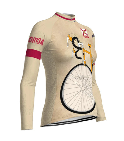 Custom Florida Women's Winter Thermal Fleece Cycling Jersey Long Sleeve