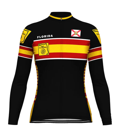 Custom Florida Women's Winter Thermal Fleece Cycling Jersey Long Sleeve