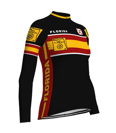 Custom Florida Women's Winter Thermal Fleece Cycling Jersey Long Sleeve