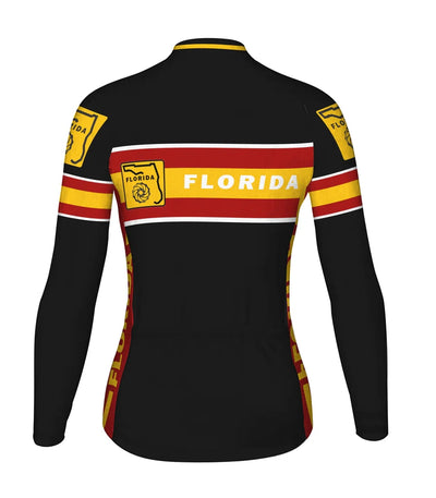Custom Florida Women's Winter Thermal Fleece Cycling Jersey Long Sleeve
