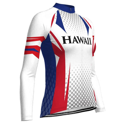Custom Hawaiian Women's Winter Thermal Fleece Cycling Jersey Long Sleeve