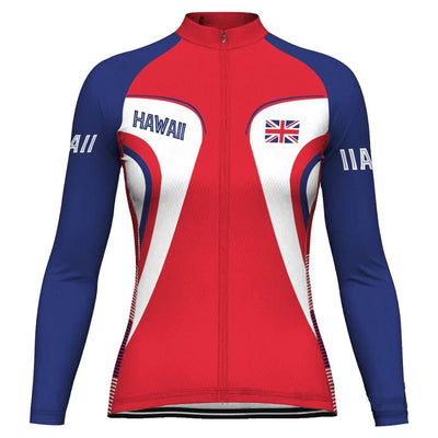 Custom Hawaiian Women's Winter Thermal Fleece Cycling Jersey Long Sleeve