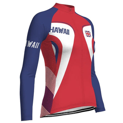 Custom Hawaiian Women's Winter Thermal Fleece Cycling Jersey Long Sleeve