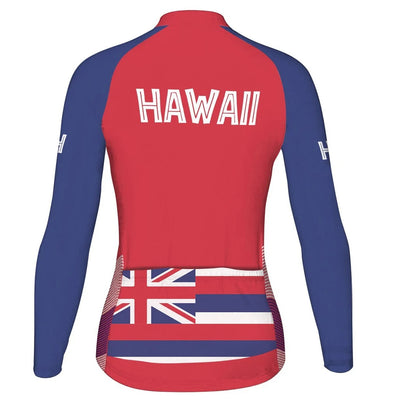 Custom Hawaiian Women's Winter Thermal Fleece Cycling Jersey Long Sleeve