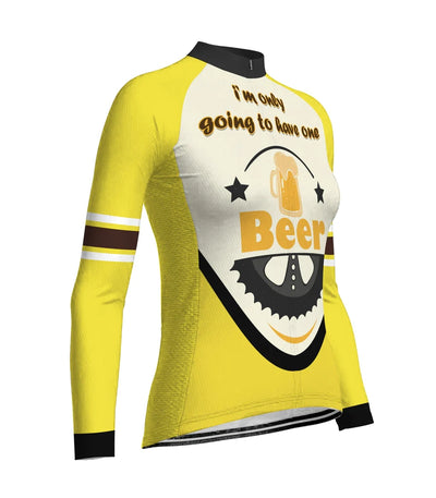 Custom Beer Women's Winter Thermal Fleece Cycling Jersey Long Sleeve