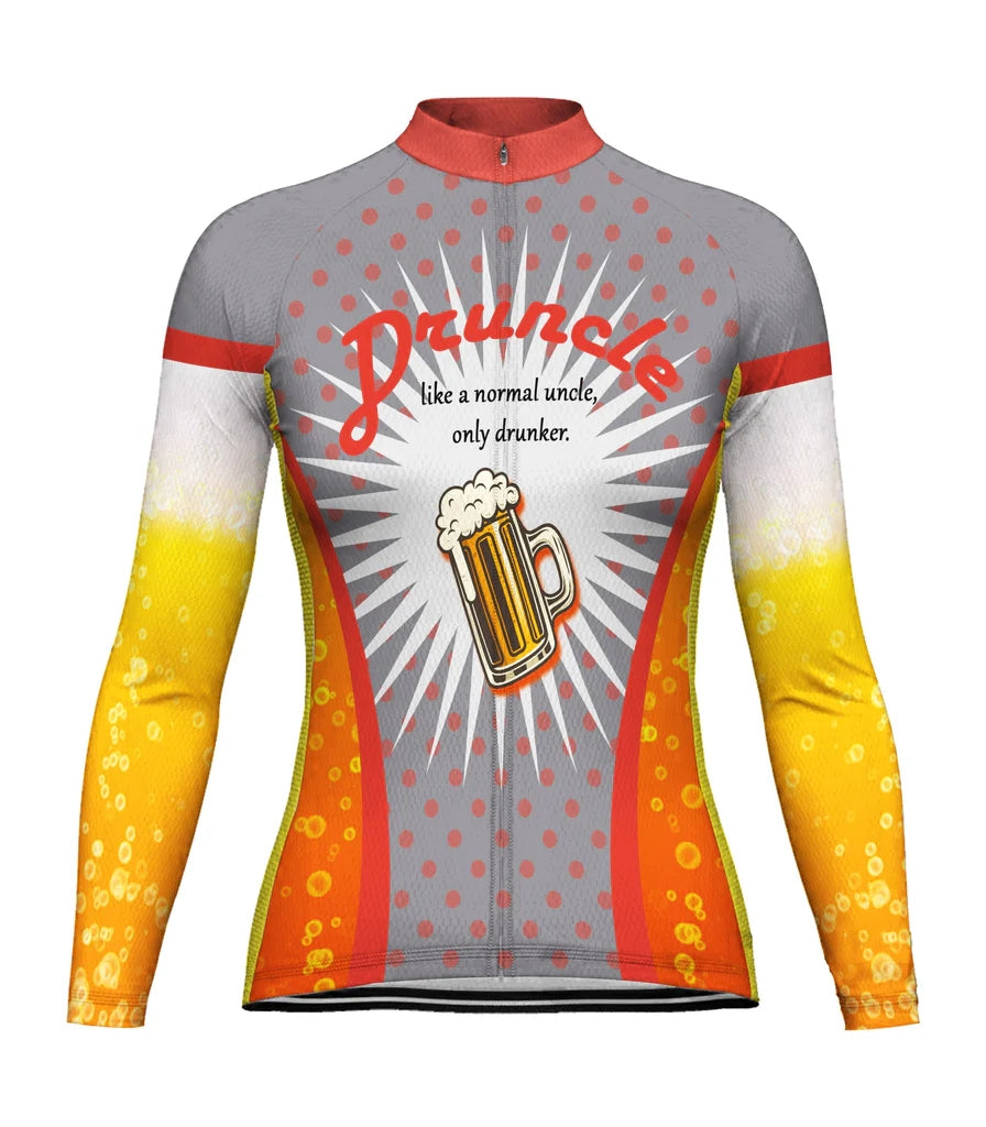 Custom Beer Women's Winter Thermal Fleece Cycling Jersey Long Sleeve