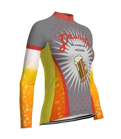 Custom Beer Women's Winter Thermal Fleece Cycling Jersey Long Sleeve