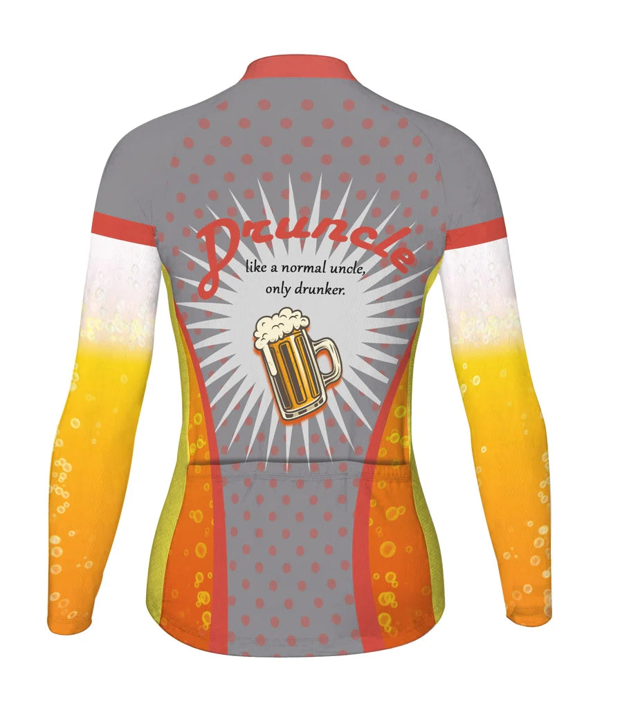 Custom Beer Women's Winter Thermal Fleece Cycling Jersey Long Sleeve
