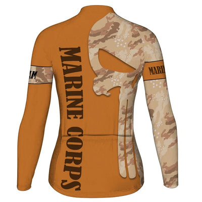 Custom Marine Corps Women's Winter Thermal Fleece Cycling Jersey Long Sleeve