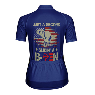 Customized Just A Second Slidin' A Biden Women's Cycling Jersey Short Sleeve