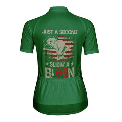 Customized Just A Second Slidin' A Biden Women's Cycling Jersey Short Sleeve