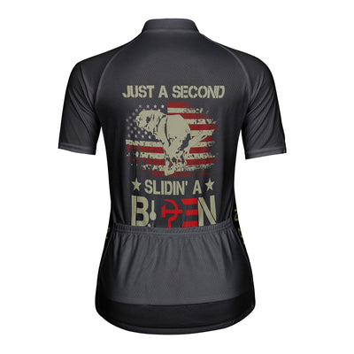 Customized Just A Second Slidin' A Biden Women's Cycling Jersey Short Sleeve