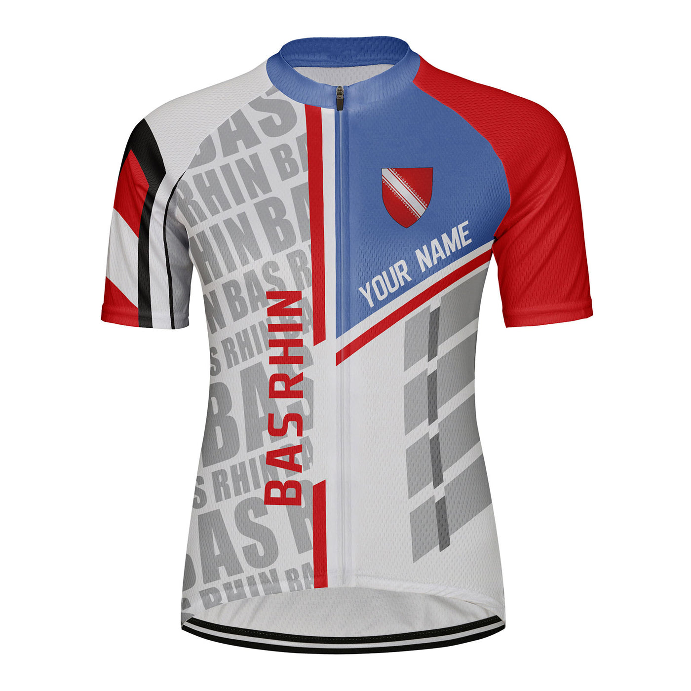 Customized Bas Rhin Women's Cycling Jersey Short Sleeve