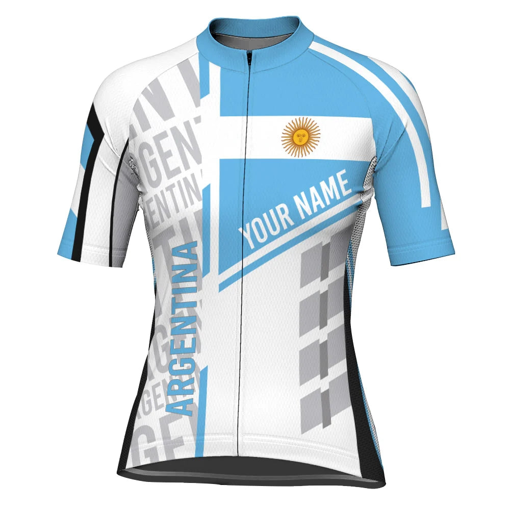 Personalized Argentina Women's Cycling Jersey Short Sleeve
