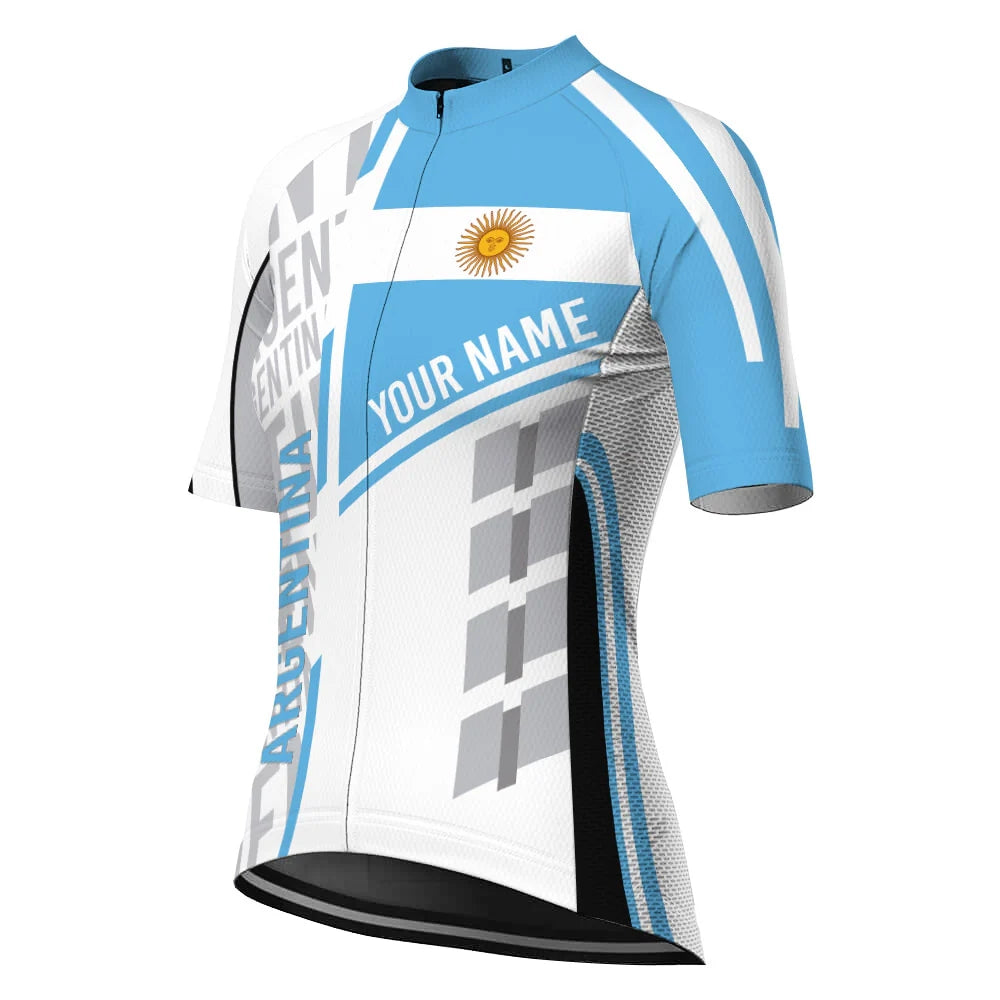 Personalized Argentina Women's Cycling Jersey Short Sleeve