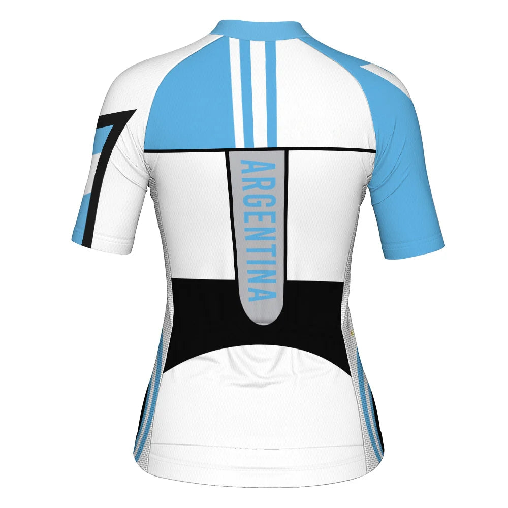 Personalized Argentina Women's Cycling Jersey Short Sleeve