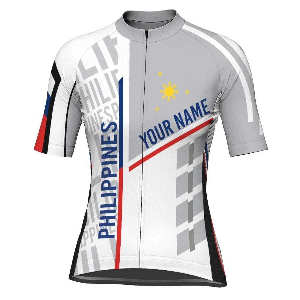 Personalized Philippines Women's Cycling Jersey Short Sleeve
