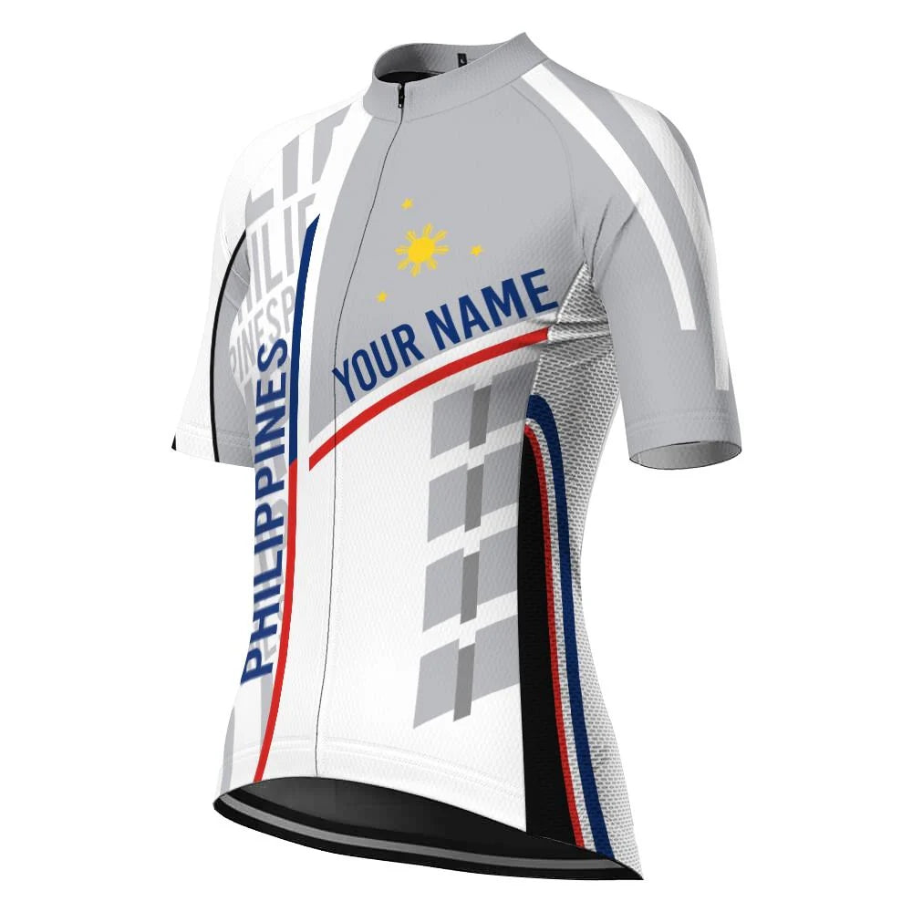 Personalized Philippines Women's Cycling Jersey Short Sleeve